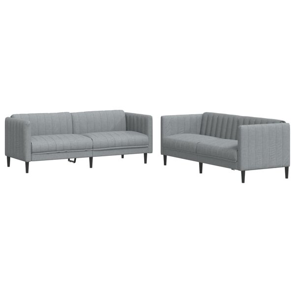 vidaXL Ensemble de canapés 2 Pièces gris clair tissu