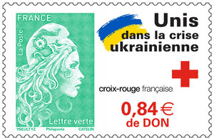 Timbre - Unis dans la crise ukrainienne - Lettre verte