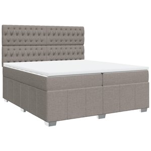 vidaXL Sommier à lattes de lit avec matelas Taupe 200x200 cm Tissu