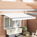 vidaXL Auvent Rétractable Blanc 300 x 200 cm tissu