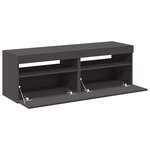 vidaXL Meubles TV avec lumières LED 2 Pièces gris 60x35x40 cm