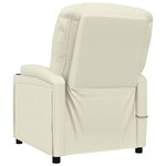 vidaXL Fauteuil de massage blanc crème similicuir
