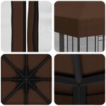 vidaXL Abri de jardin avec parois 3 x 3 m Marron Polyester et Acier