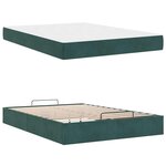 vidaXL Cadre de lit Vert foncé 140 x 200 cm Velours