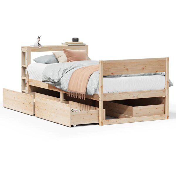 vidaXL Cadre de lit sans matelas 75x190 cm bois de pin massif