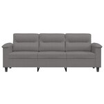 vidaXL Canapé à 3 places Gris foncé 180 cm Tissu microfibre