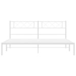 vidaXL Cadre de lit métal sans matelas et tête de lit blanc 180x200 cm
