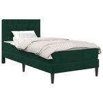 vidaXL Cadre de lit avec matelas Vert foncé 100 x 200 cm Velours