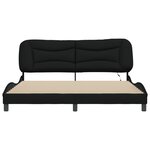 vidaXL Cadre de lit avec LED sans matelas noir 180x200 cm tissu