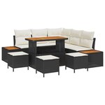 vidaXL Ensemble canapé jardin 9 pièces coussins Osier poly noir Acacia
