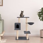 vidaXL Arbre à chat avec griffoirs en sisal gris foncé 82 5 cm