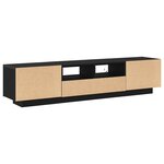 Meuble TV vidaXL avec des lumières LED en chêne noir de 180x35x40 cm en bois d'ingénierie