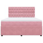 vidaXL Sommier à lattes de lit avec matelas Rose 180x200 cm Velours