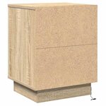 vidaXL Cabinet de chevet avec tiroir Chêne sonoma 39 x 34.5 x 50 cm