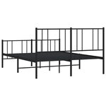 vidaXL Cadre de lit métal sans matelas avec pied de lit noir 120x190cm