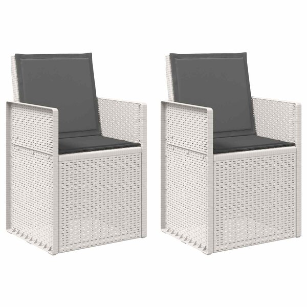 vidaXL Chaises de jardin salle à manger 2 pc Blanc et anthracite PP