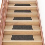 vidaXL Tapis d'escalier autocollants 30 pièces 60 x 25 cm Anthracite Rectangulaire