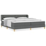 vidaXL Lit à Ressorts avec Matelas Crème 90x200 cm Tissu Gris foncé