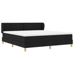 vidaXL Lit à Ressorts avec Matelas Crème 90x200 cm Tissu Noir