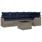 vidaXL Ensemble de canapé de jardin Gris polyrotin