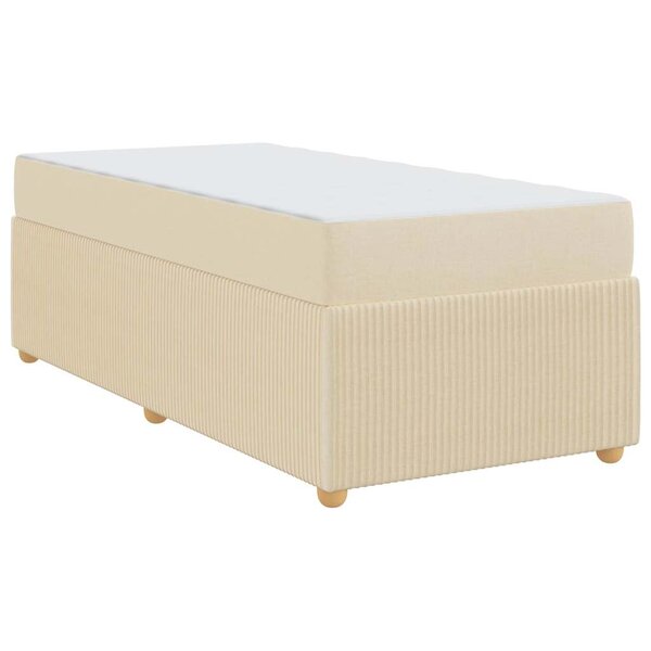 vidaXL Cadre de lit avec matelas avec matelas Crème 90 x 190 cm tissu