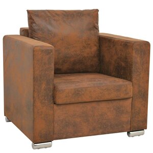 vidaXL Fauteuil marron 82 x 73 x 82 cm en similicuir suédé