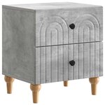vidaXL Cabinet de chevet 2 pc Gris béton 43 x 34 5 x 48 cm