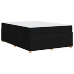 vidaXL Cadre de lit avec matelas avec matelas Noir 140 x 200 cm tissu