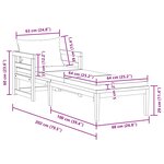 vidaXL Chaise longue avec coussins blanc crème Bois d'acacia solide