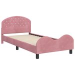 vidaXL Cadre de lit pour enfants avec tête de lit Rose 90 x 200 cm