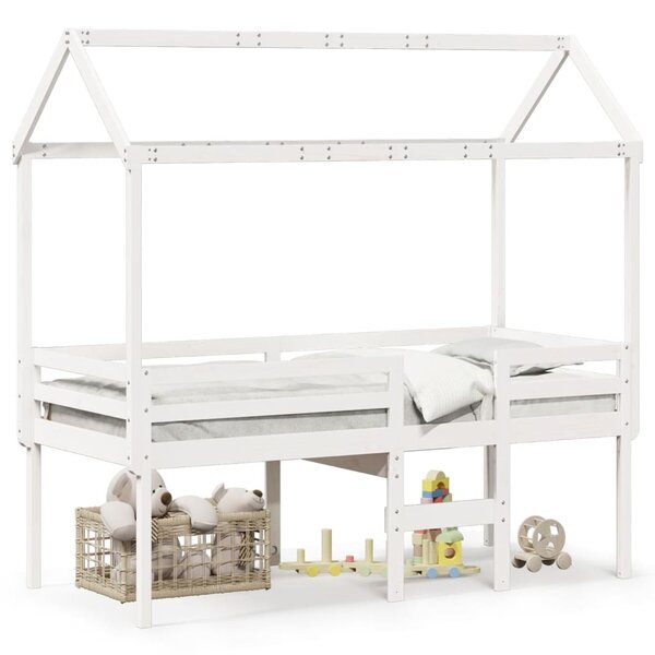 vidaXL Lit haut sans matelas blanc 75x190 cm bois de pin massif