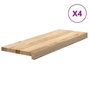 vidaXL Marches d'escalier 4 Pièces non traité 70x25x2cm bois chêne massif