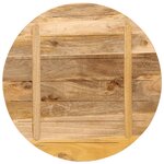 vidaXL Dessus de table Ø 90x2 5 cm rond bois massif de manguier brut