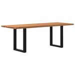vidaXL Table à manger marron clair bois de chêne massif rectangulaire
