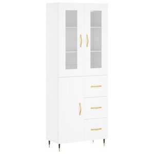 vidaXL Buffet haut Blanc 69 5x34x180 cm Bois d'ingénierie