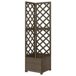 vidaXL Jardinière d'angle en treillis Gris 40x40x150 cm Bois de sapin