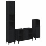vidaXL Ensemble de mobilier de salle de bain 3 Pièces Chêne noir