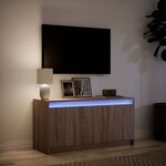 vidaXL Meuble TV avec LED chêne marron 100x34x50 cm bois d'ingénierie