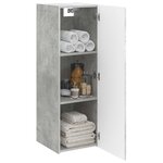 vidaXL Cabinet de Salle de Bain Mural Gris béton 33 x 34 5 x 100 cm