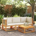 vidaXL Salon de jardin avec coussins 3 Pièces bois massif d'acacia
