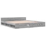 vidaXL Cadre de lit avec tiroirs sans matelas sonoma gris 200x200 cm