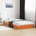vidaXL Cadre de lit à LED sans matelas 90x190 cm bois massif