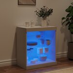 vidaXL Buffet avec lumières LED blanc 60 5x37x67 cm