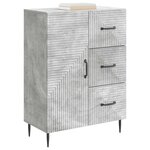 vidaXL Buffet Gris béton 66 x 34 5 x 89 5 cm Bois d'ingénierie