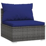 Salon de jardin meuble d'extérieur ensemble de mobilier 6 pièces avec coussins résine tressée gris 02_0016866