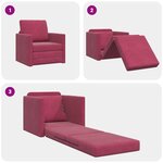 vidaXL Sofa Lit 2-en-1 Rouge Vin 74x77x81 cm Velours