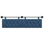 vidaXL Tête de lit suspendue Bleu Tissu