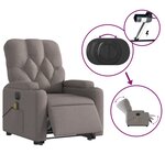 vidaXL Fauteuil inclinable de massage électrique Taupe Tissu