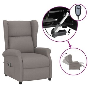 vidaXL Fauteuil inclinable électrique à oreilles taupe Tissu