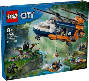 LEGO City - L'hélicoptère de l'explorateur de la jungle au camp de base - 60437 : Aventure dans la Jungle pour Enfants